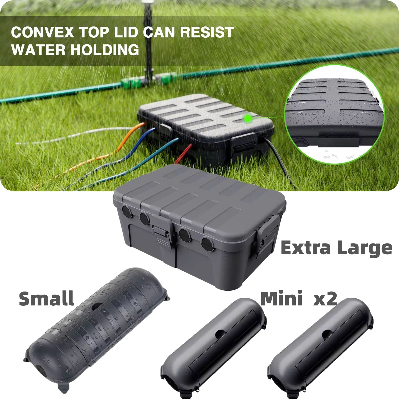Outdoor Power Strip Weatherproof - 大型耐候性屋外電気ボックスケーブルカバー、延長ケーブル、電源タップ、アングルプラグ、ホリデー照明の保護用