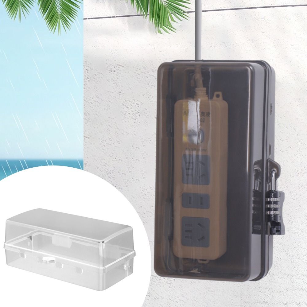 Outdoor Power Strip Weatherproof - ポータブルプラスチックプラグボックス盗難防止防水ケーブル管理ボックス耐候性保護コンセント電源タップ収納ボックス屋外用
