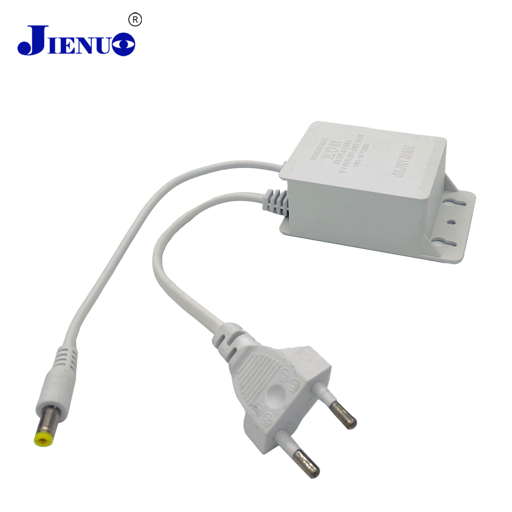 Ac Outdoor Power - 防水電源アダプター12V DC 100-240V,白,EUプラグ,CCTVセキュリティ用充電器