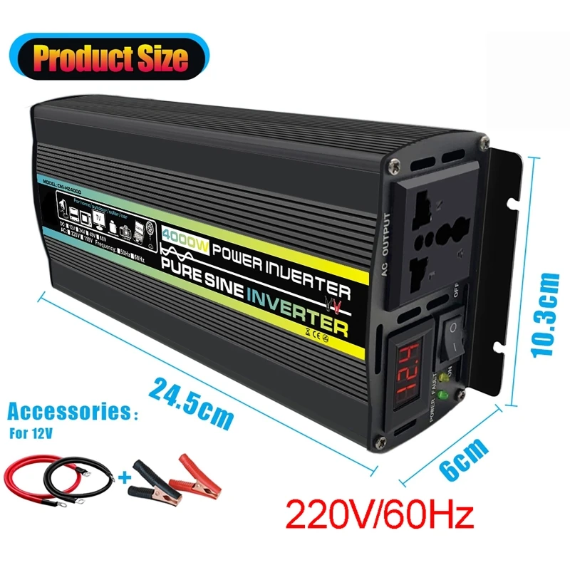 4000W純正弦波カーインバーター電源インバーターDC12V - Ac Outdoor Power のレビューと価格