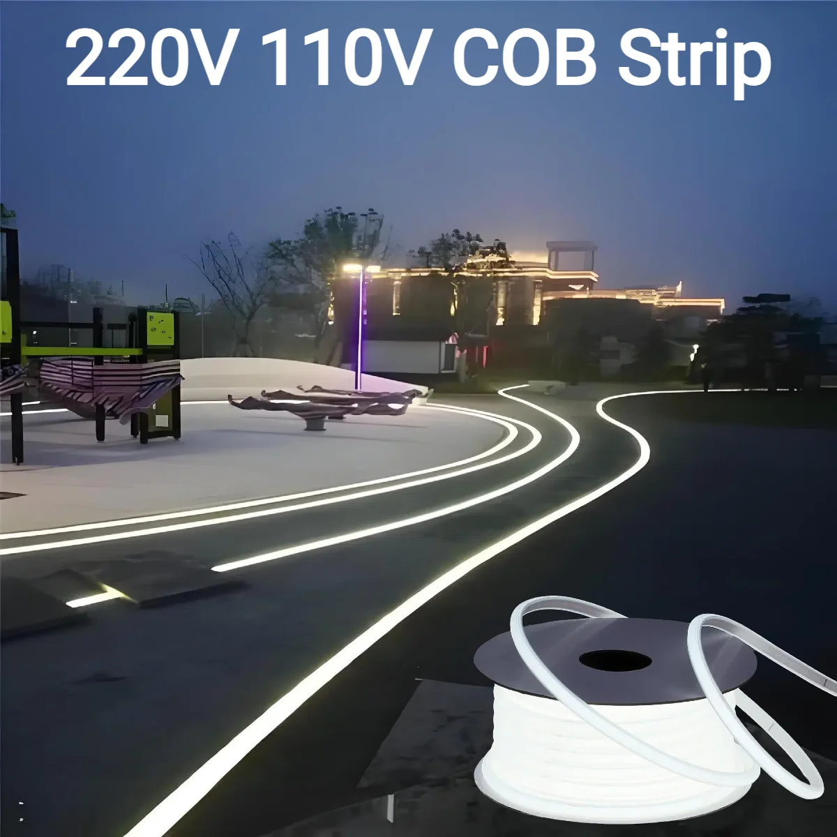 220V 110V 純シリコンゲルCOB LEDストリップラ - Outdoor Power Strip Weatherproof のレビューと価格