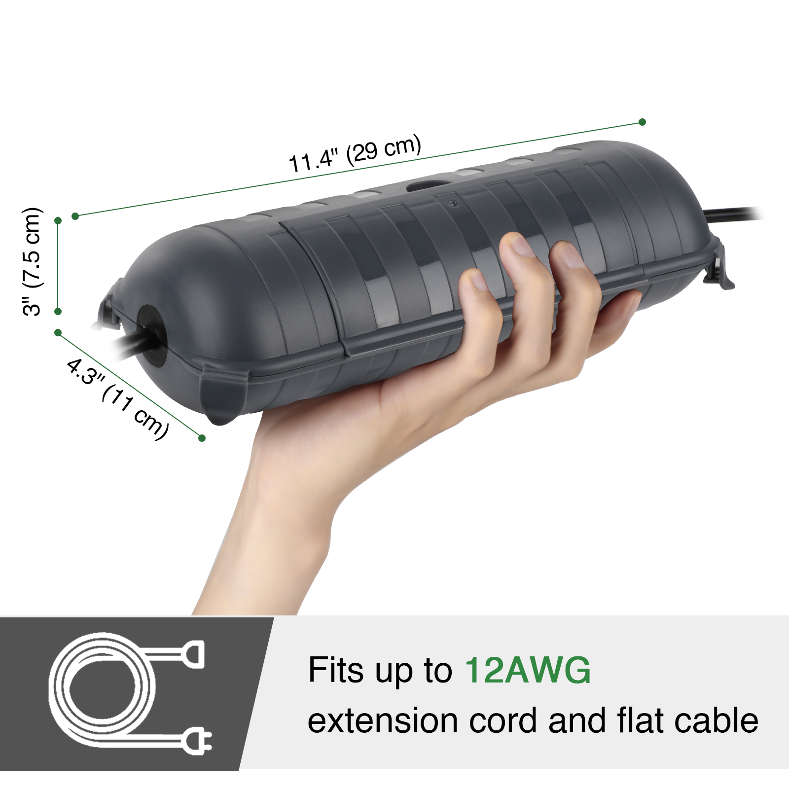 大型耐候性屋外電気ボックスケーブルカバー、延長ケーブル、電源 - Outdoor Power Strip Weatherproof のレビューと価格