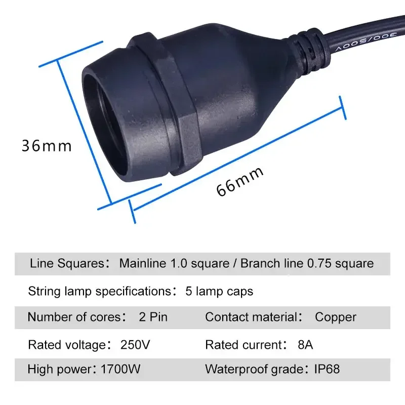防水LEDストリングランプホルダー,果樹園,庭,結婚式,屋外 - Outdoor Power Strip Weatherproof のレビューと価格