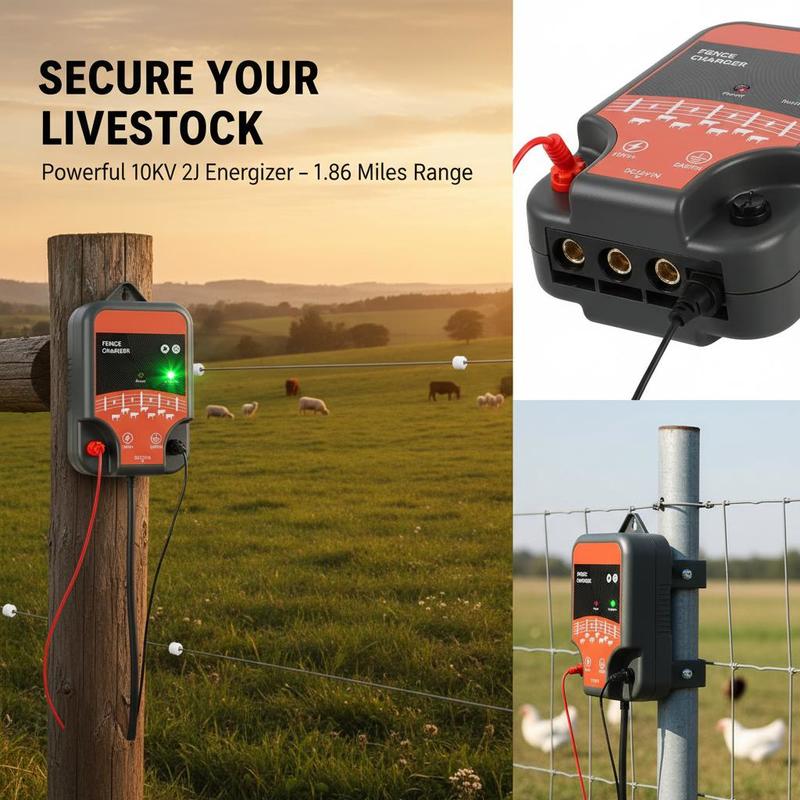 家畜用電気柵 10kV 2J 農場・牧草地用、LEDインジケ - Ac Outdoor Power のレビューと価格