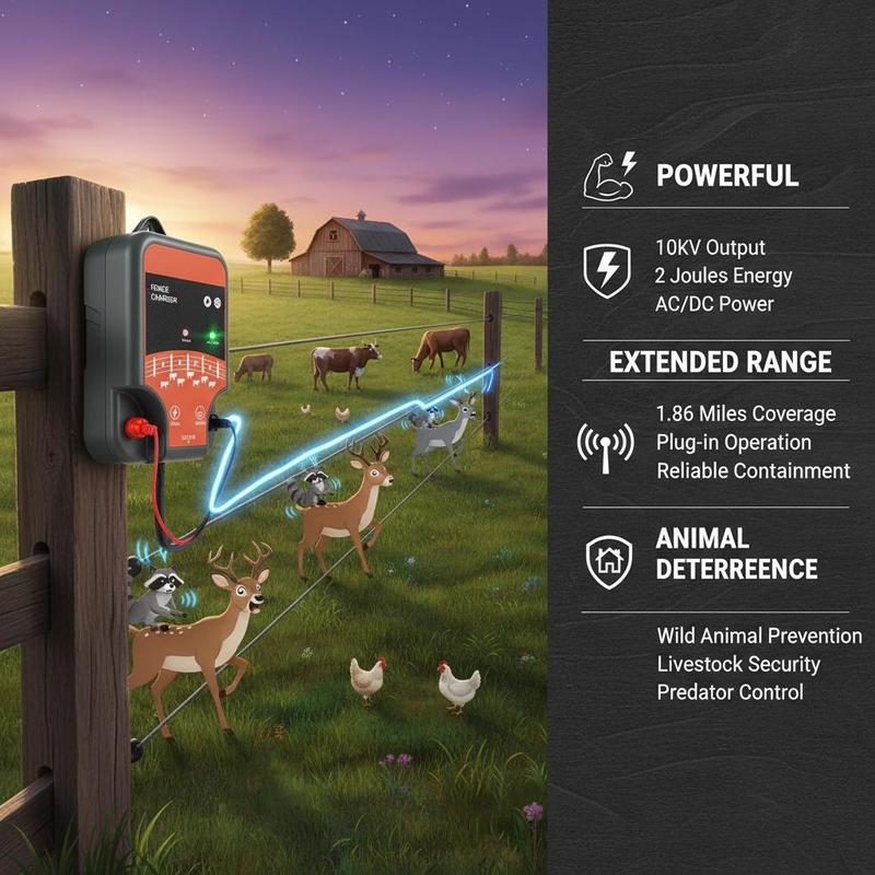 家畜用電気柵 10kV 2J 農場・牧草地用、LEDインジケ - Ac Outdoor Power のレビューと価格